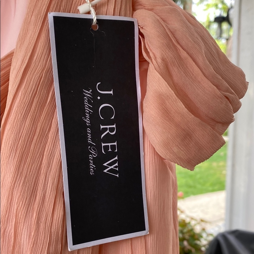 J. Crew Pink Asymmetrical Ruched Tiered Dress - Picture 4 of 14